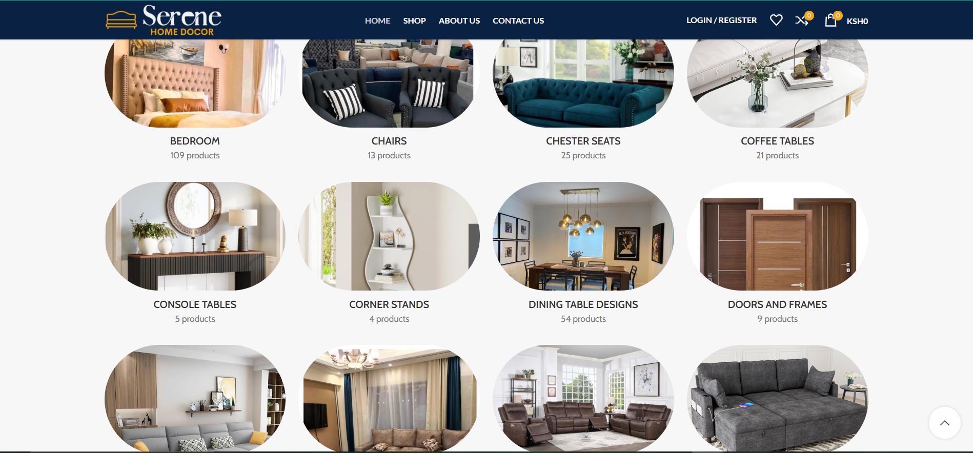 Serene Home Decor e-commerce store